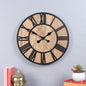 Black Roman Engineered Wood Wall Clock With Leather coating || Wall Clock