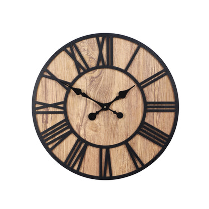 Black Roman Engineered Wood Wall Clock With Leather coating || Wall Clock