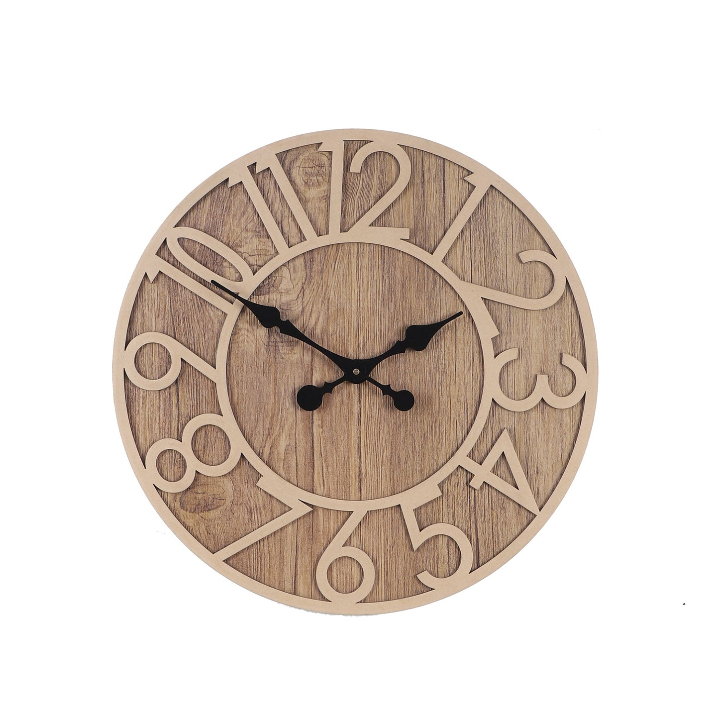 Brown Numerical Engineered Wood Wall Clock with Leather coating || Wall Clock