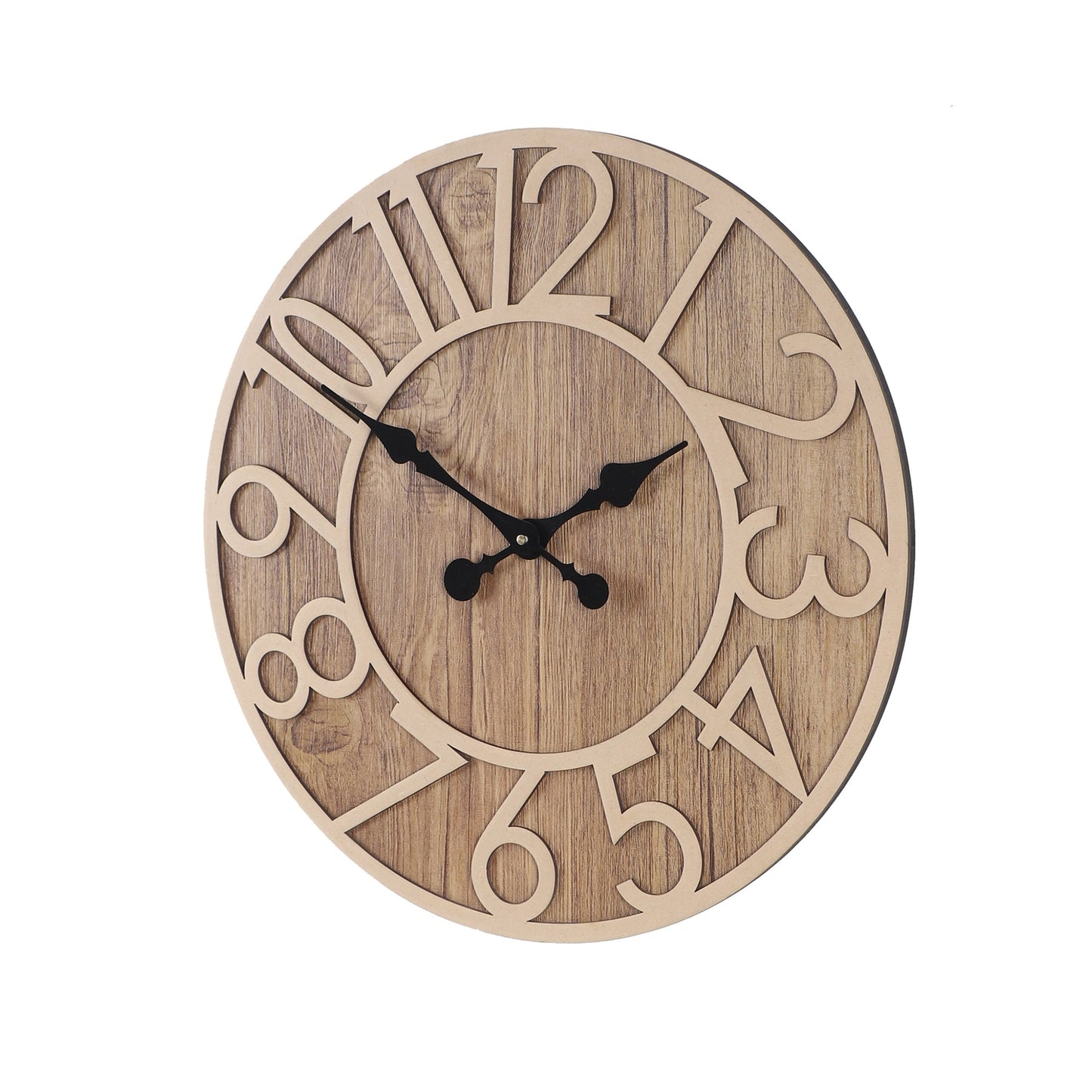 Brown Numerical Engineered Wood Wall Clock with Leather coating || Wall Clock