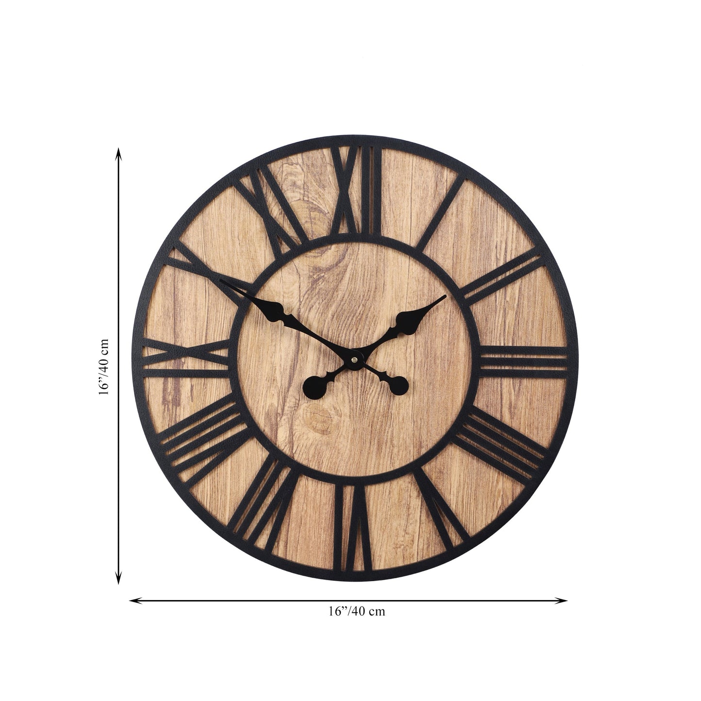 Black Roman Engineered Wood Wall Clock With Leather coating || Wall Clock