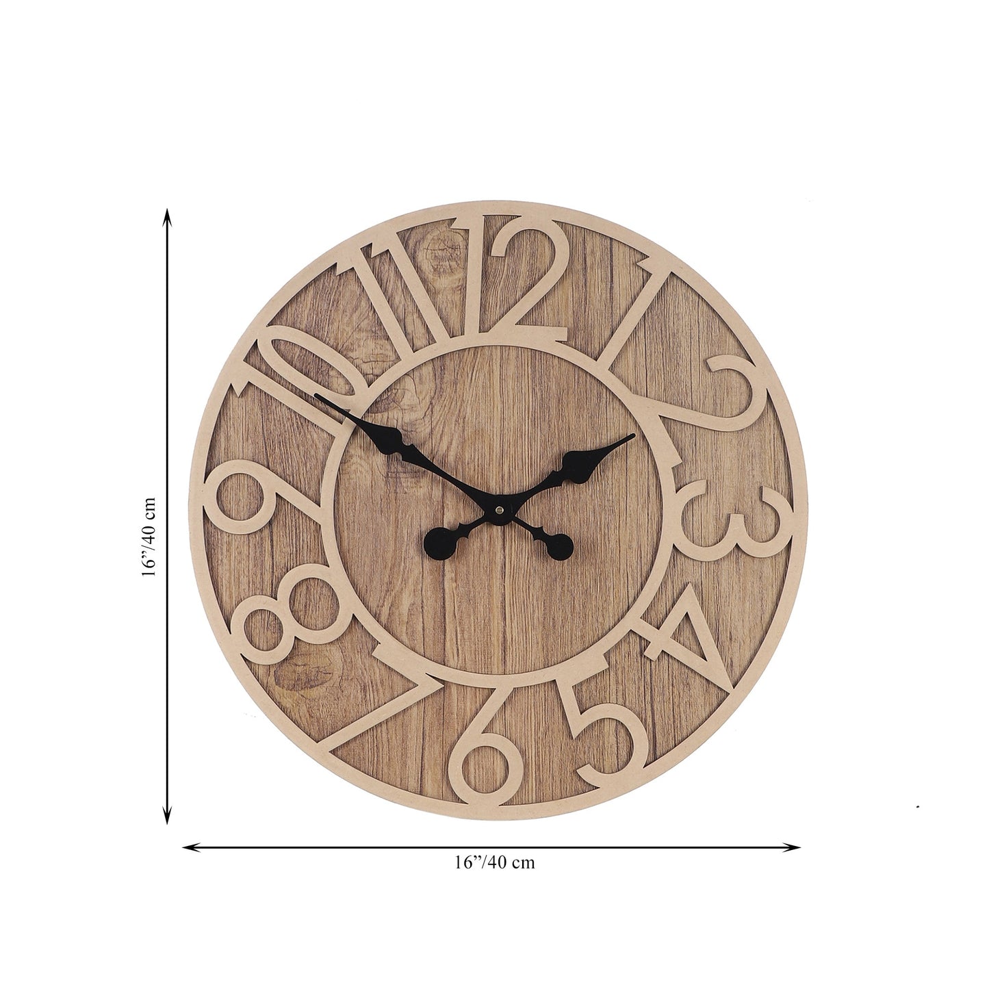 Brown Numerical Engineered Wood Wall Clock with Leather coating || Wall Clock