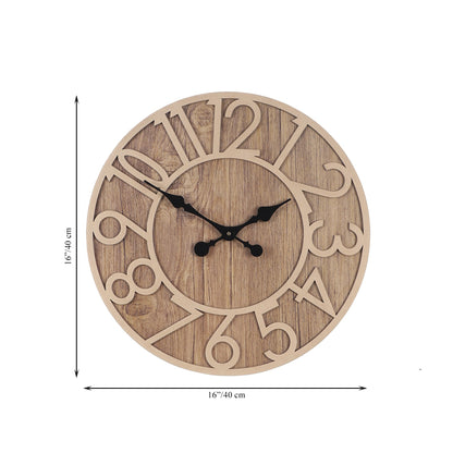 Brown Numerical Engineered Wood Wall Clock with Leather coating || Wall Clock