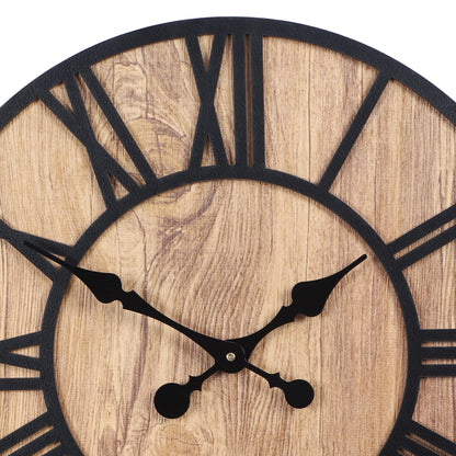 Black Roman Engineered Wood Wall Clock With Leather coating || Wall Clock