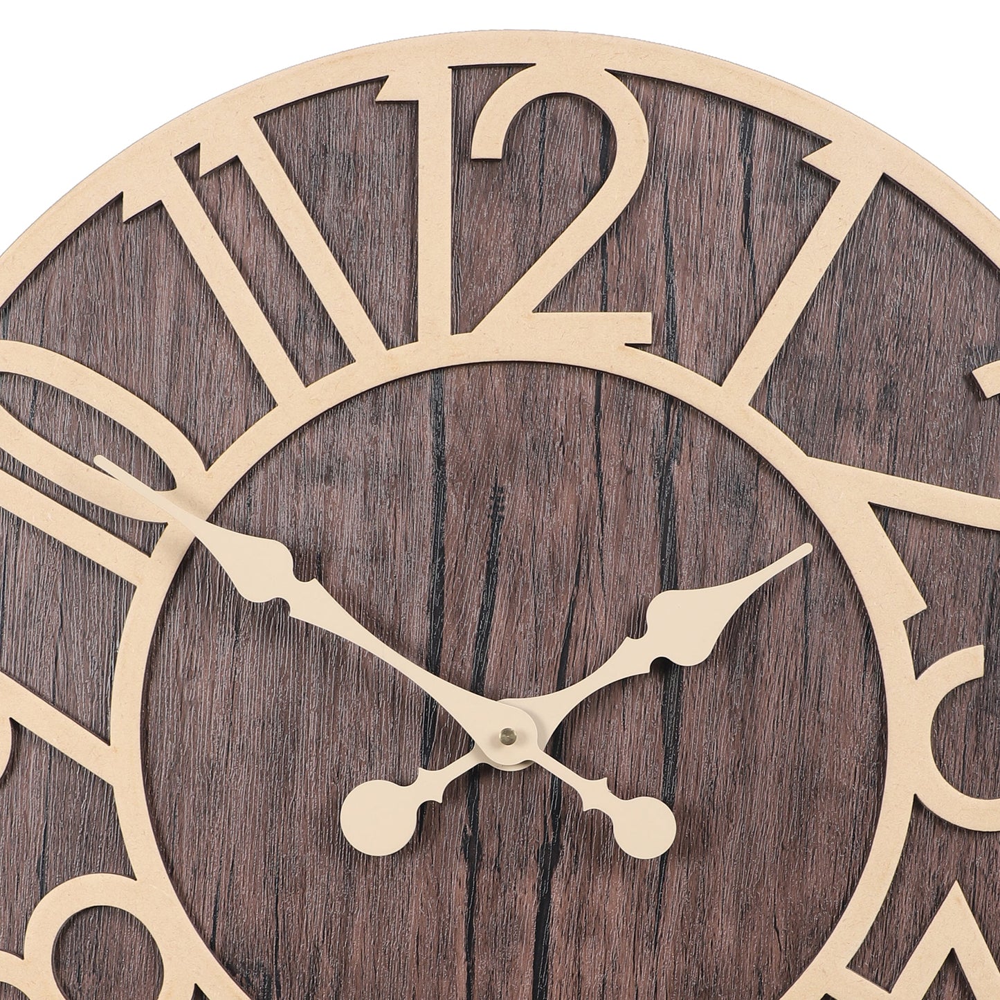 Dark Brown Numerical Engineered Wood Wall Clock With Leather coating || Wall Clock