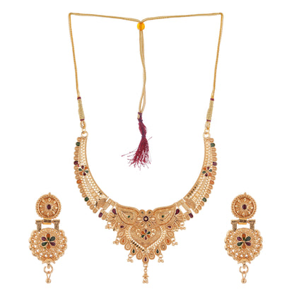 1Gm Gold-plated Choker Necklace and Earring Set