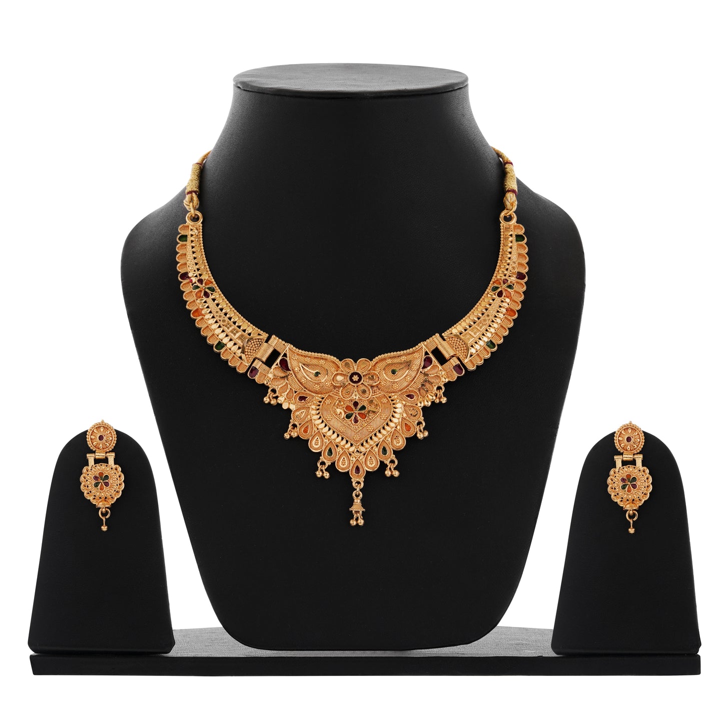 1Gm Gold-plated Choker Necklace and Earring Set