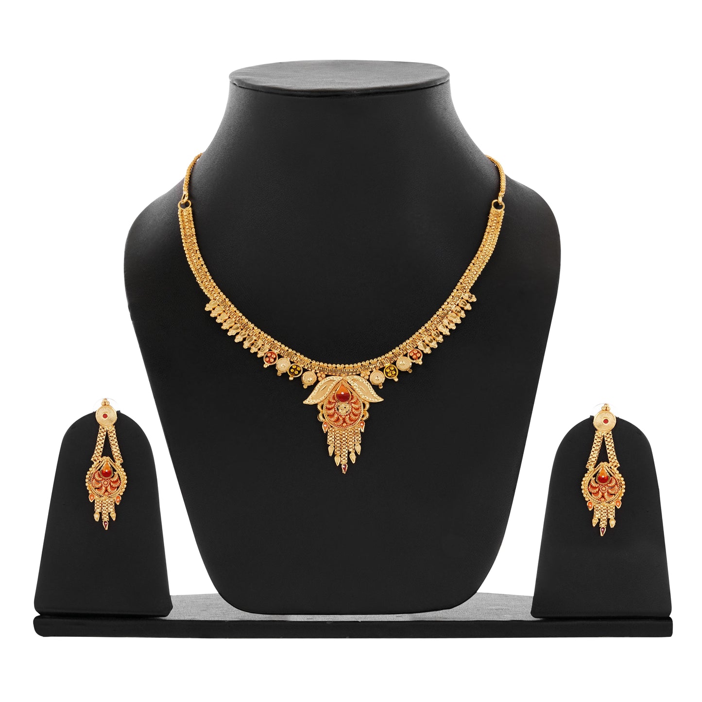 1Gm Gold Rani Haar Necklace and Earring Set