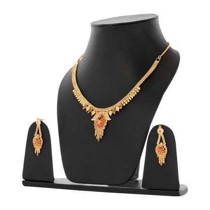 1Gm Gold Rani Haar Necklace and Earring Set